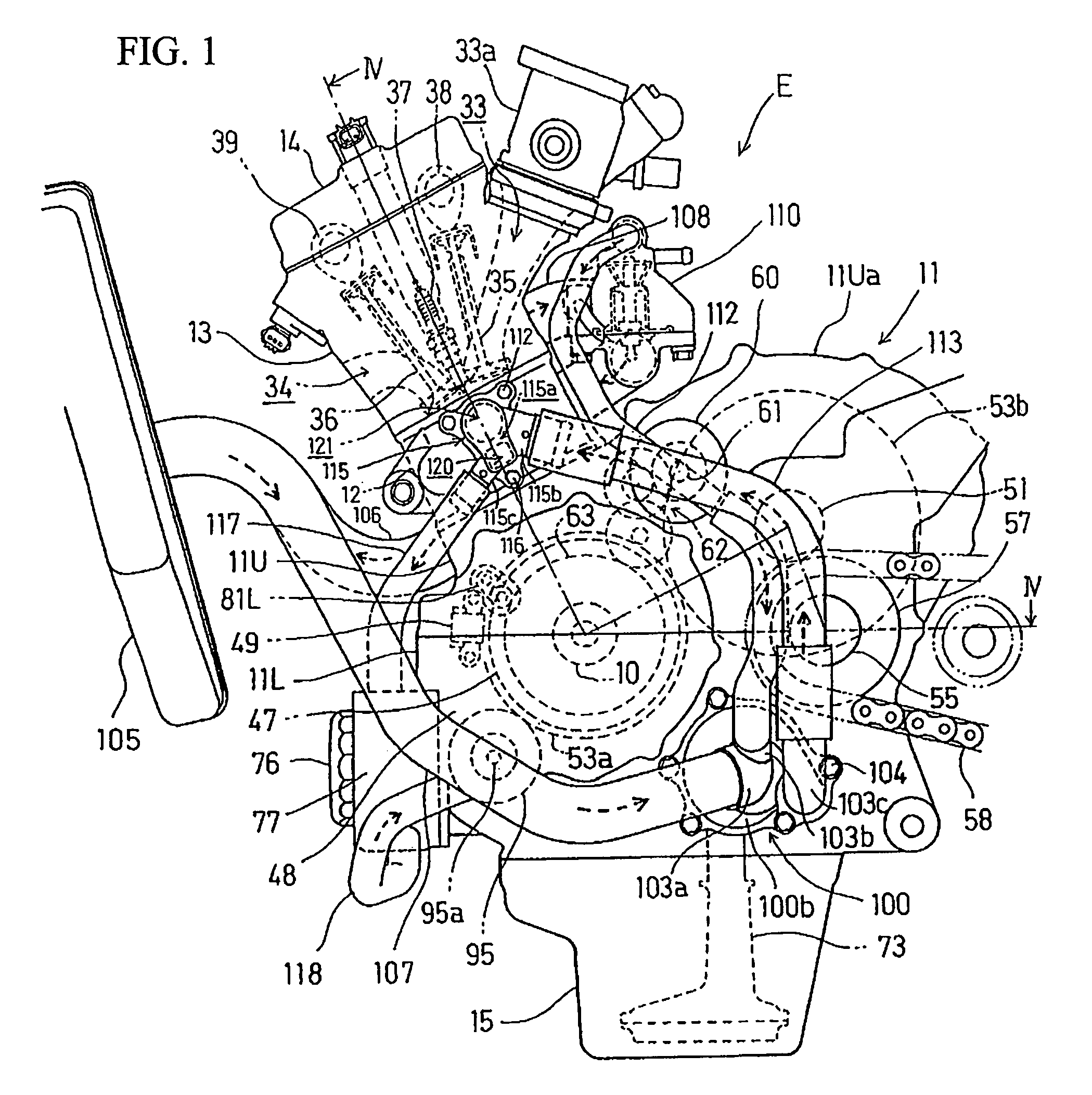 Cooling oil delivery structure for a vehicular generator, and engine including same