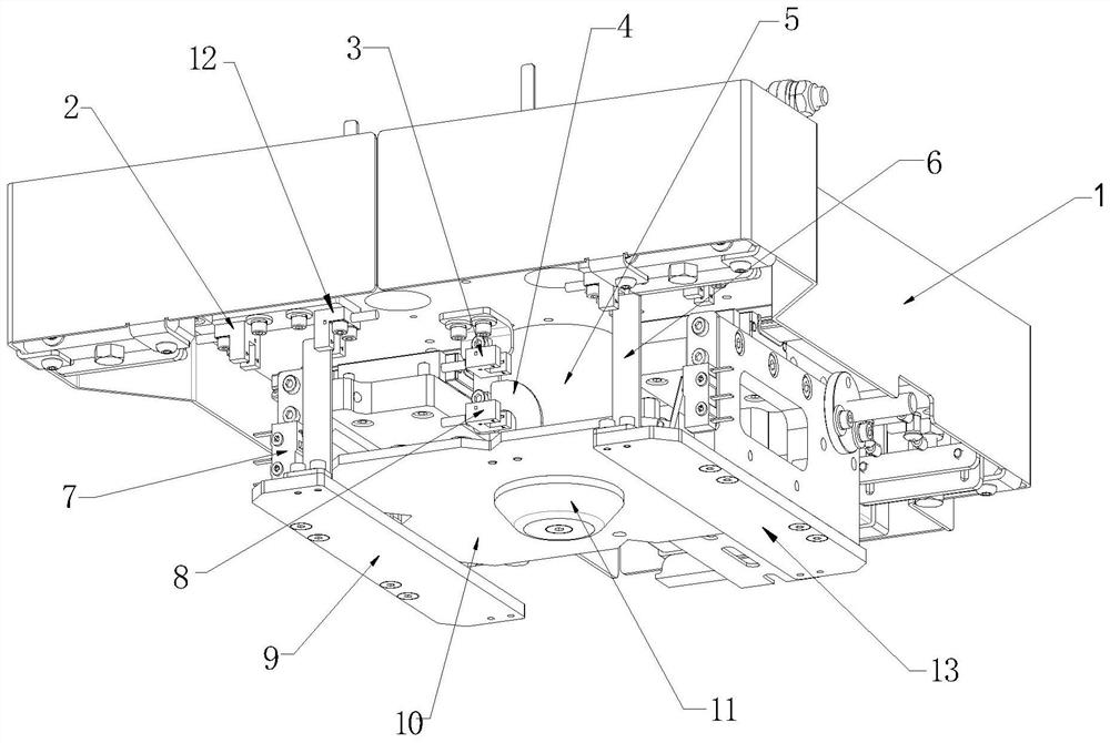 Material clamping device of track trolley