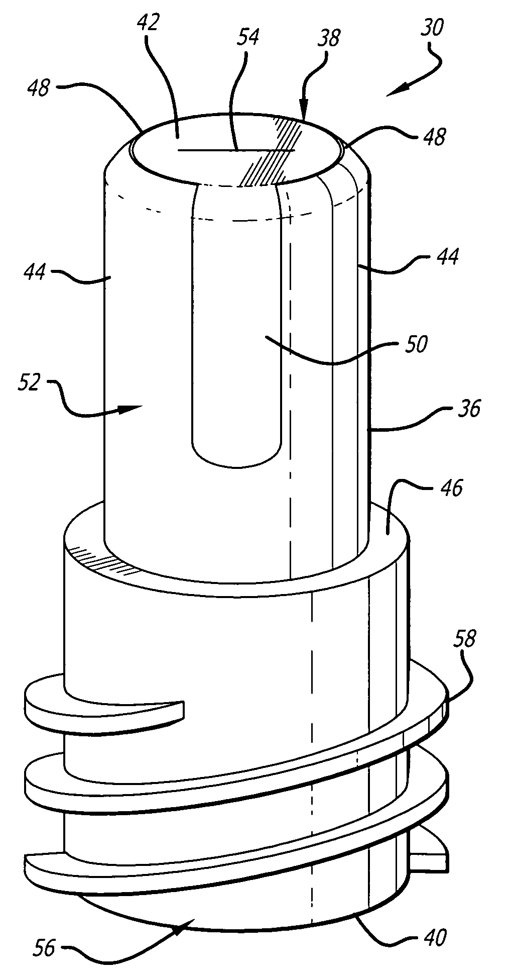 Self-sealing male connector device with collapsible body