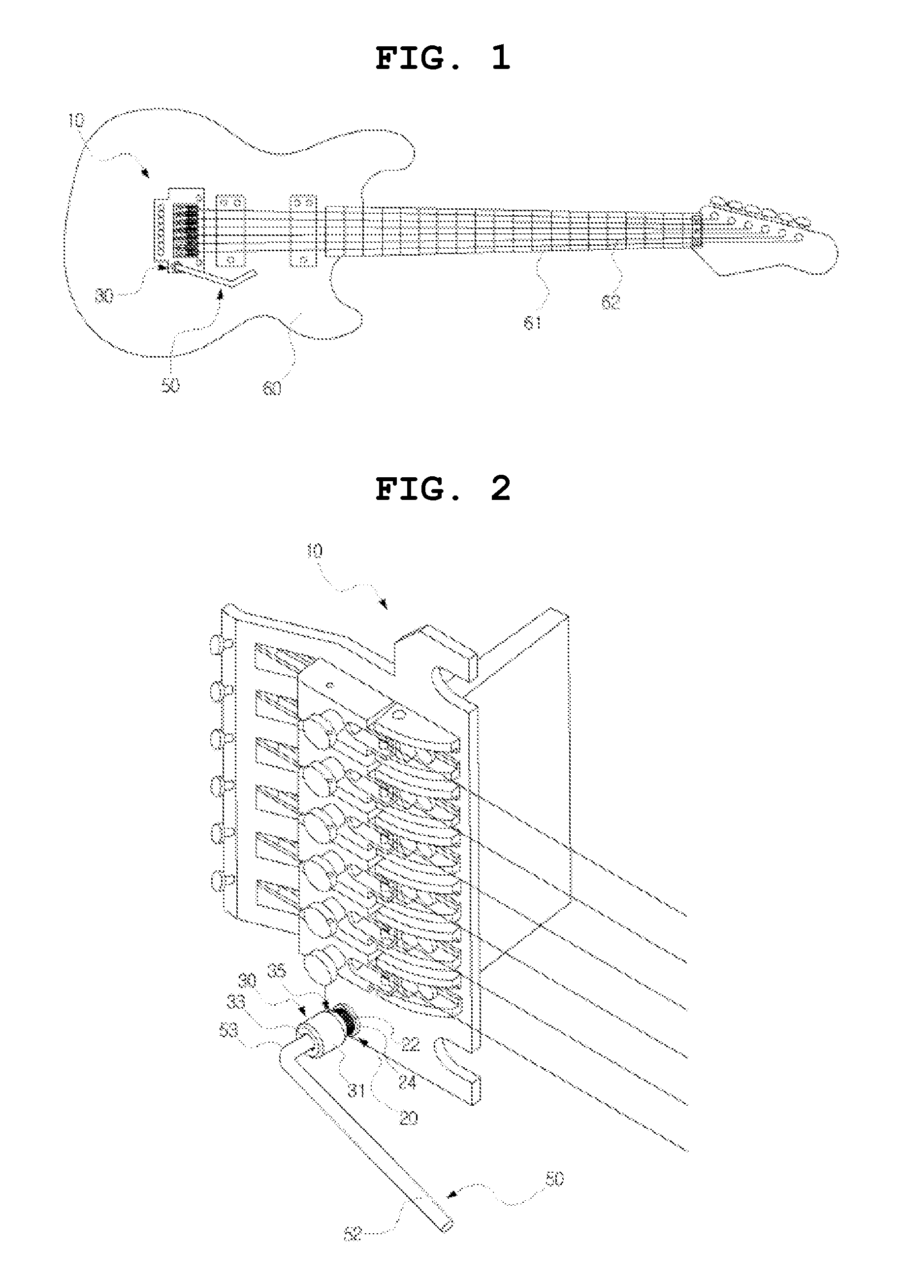 Tremolo arm coupling structure for tremolo bridge