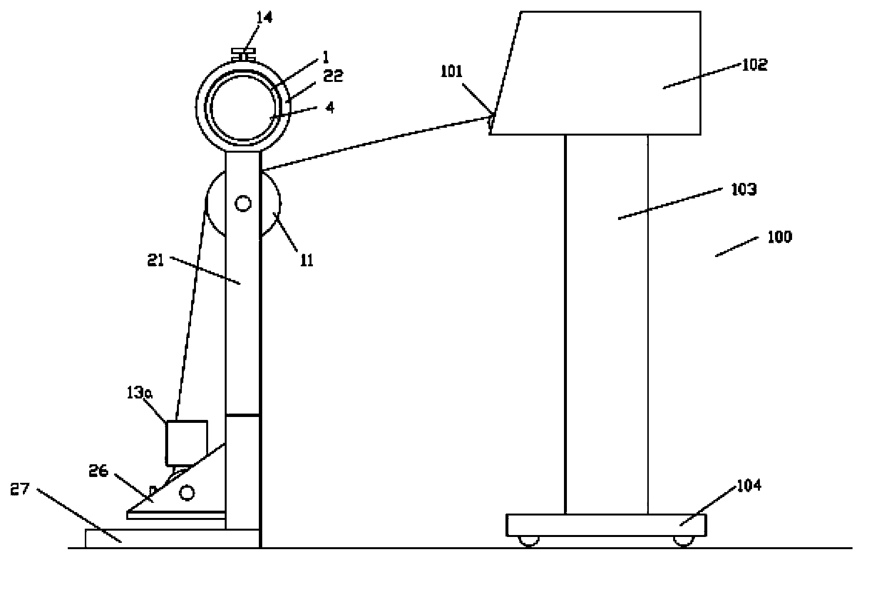 Wide format printer provided with winding frame with hot blast device