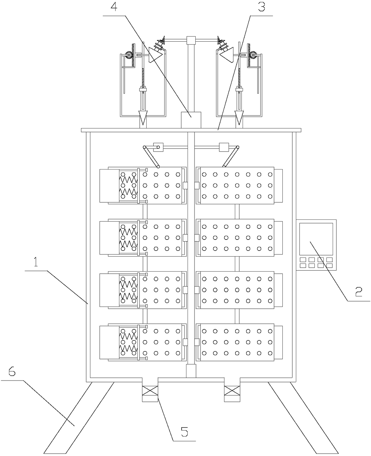 Intelligent organic garbage stirring reaction device with regulating function