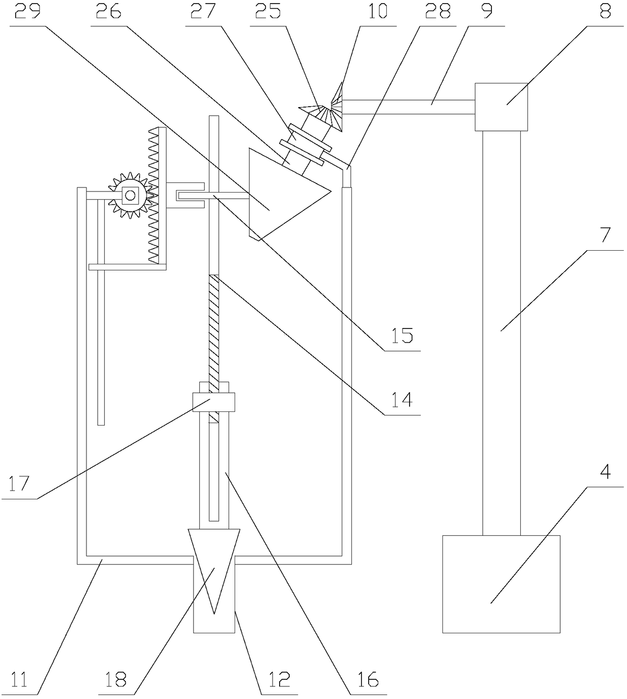 Intelligent organic garbage stirring reaction device with regulating function