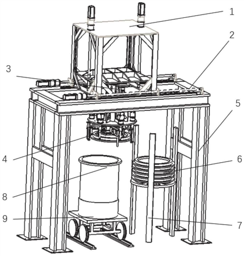 Sealing cover dismantling fixture and nuclear industrial waste barrel treatment device