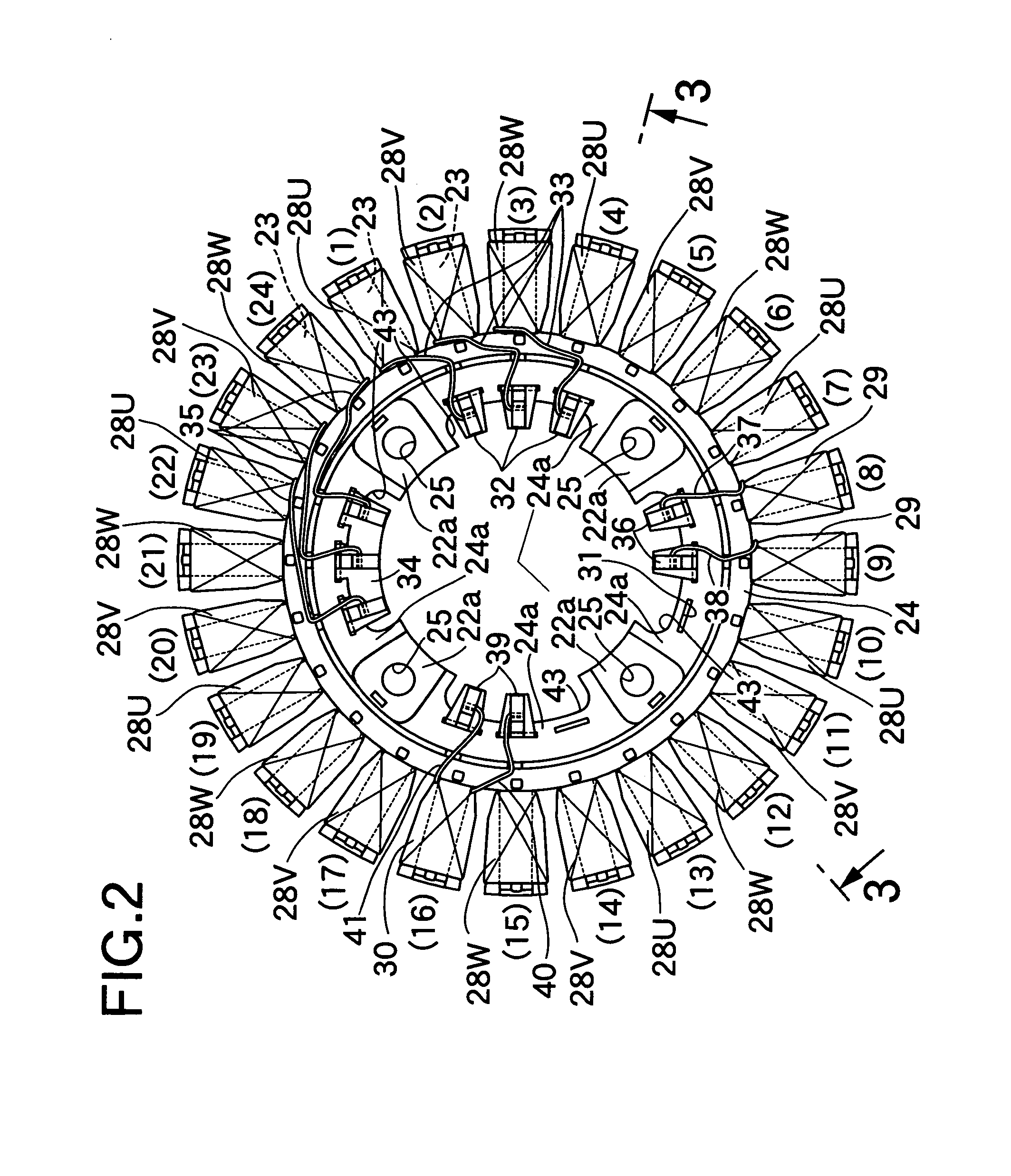 Stator for outer rotor multipole generator and method of assembling the stator