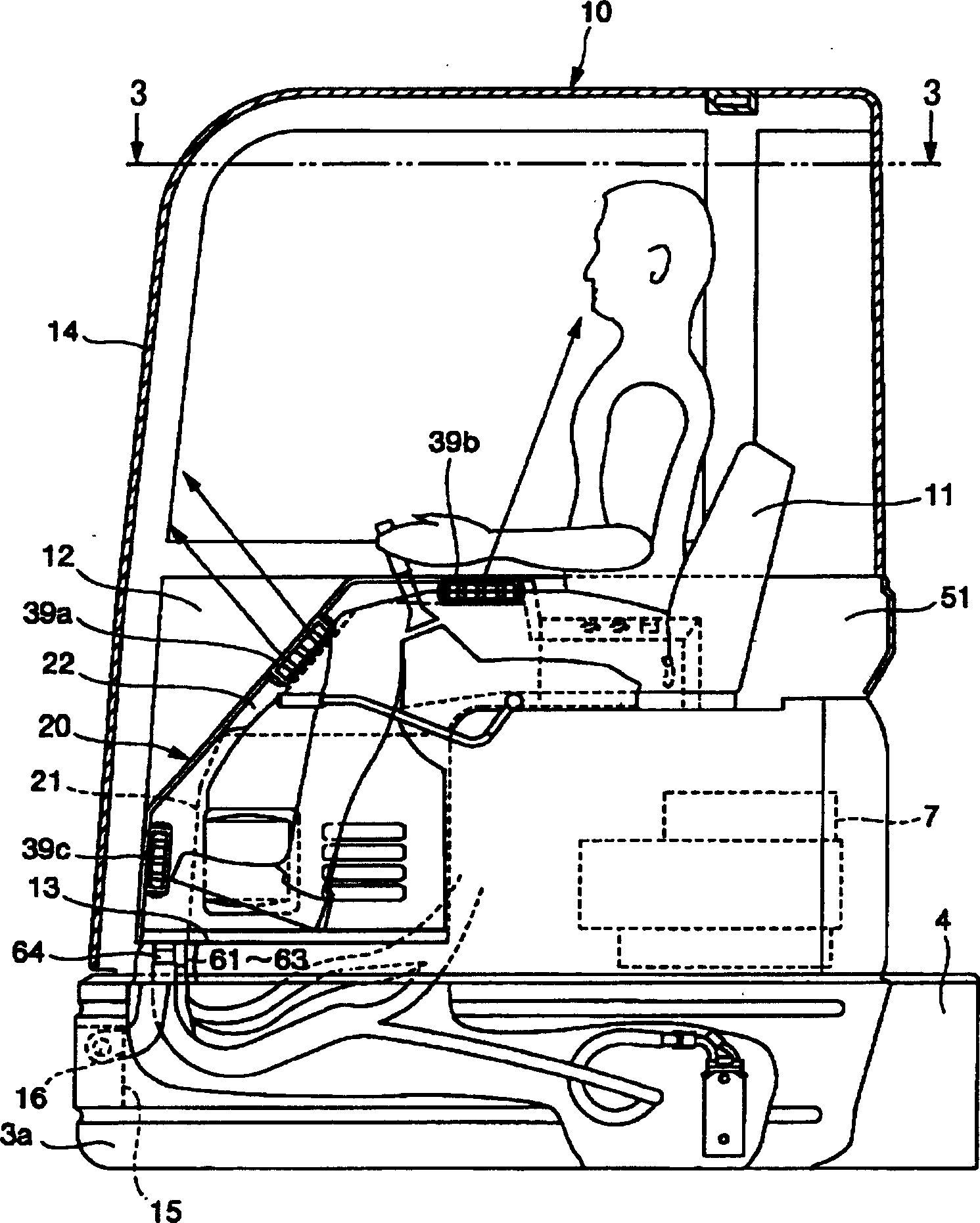 Air conditoning device of oil pressure digger