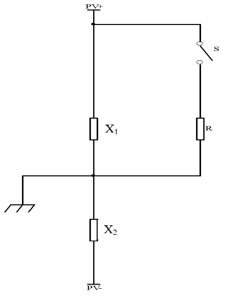 Battery panel ground insulation impedance detection circuit and method