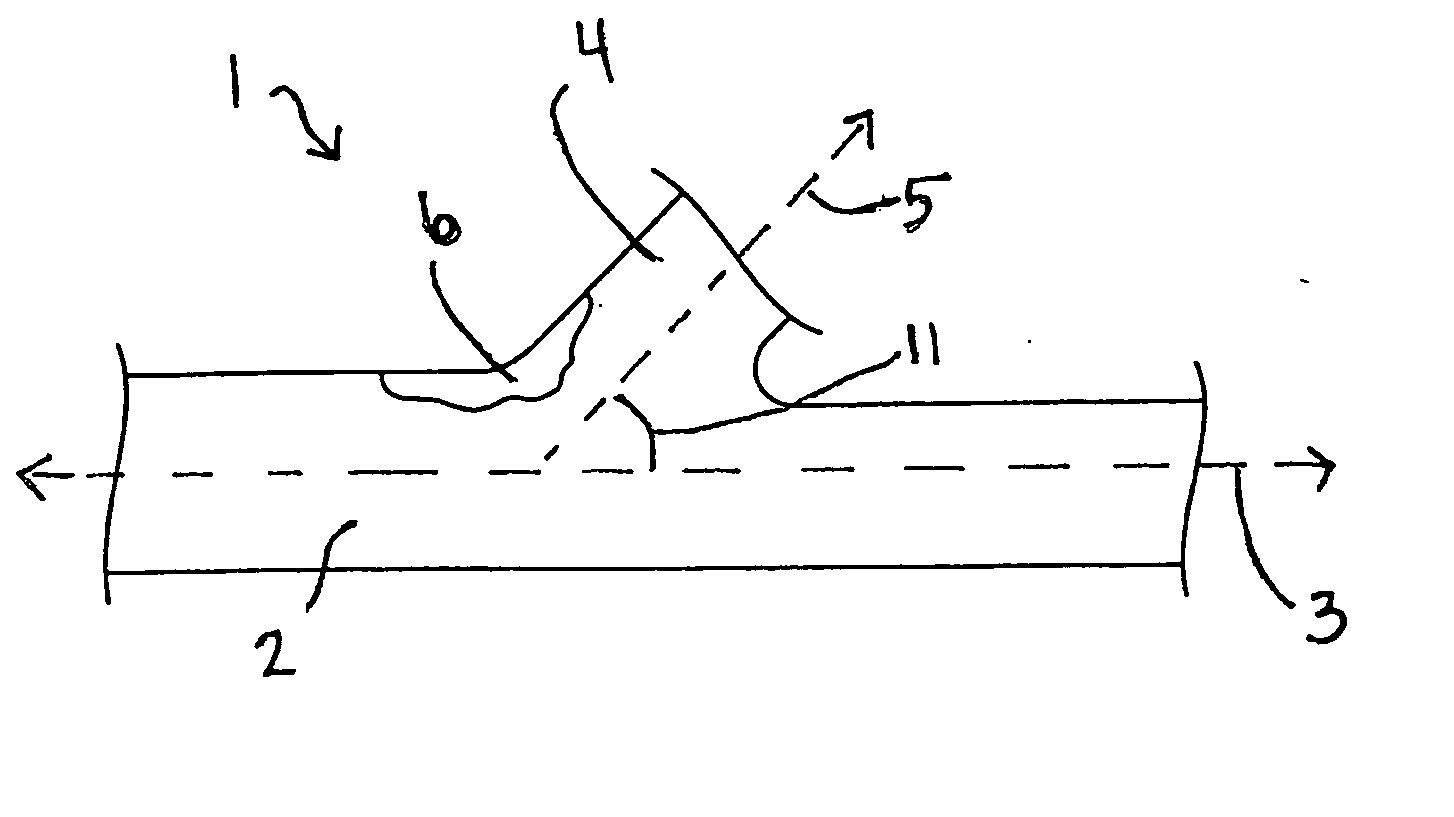 Stent with protruding branch portion for bifurcated vessels