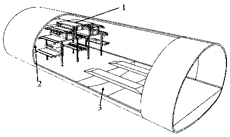 Unidirectional four-lane highway tunnel assembled excavation and steel arch installation trolley