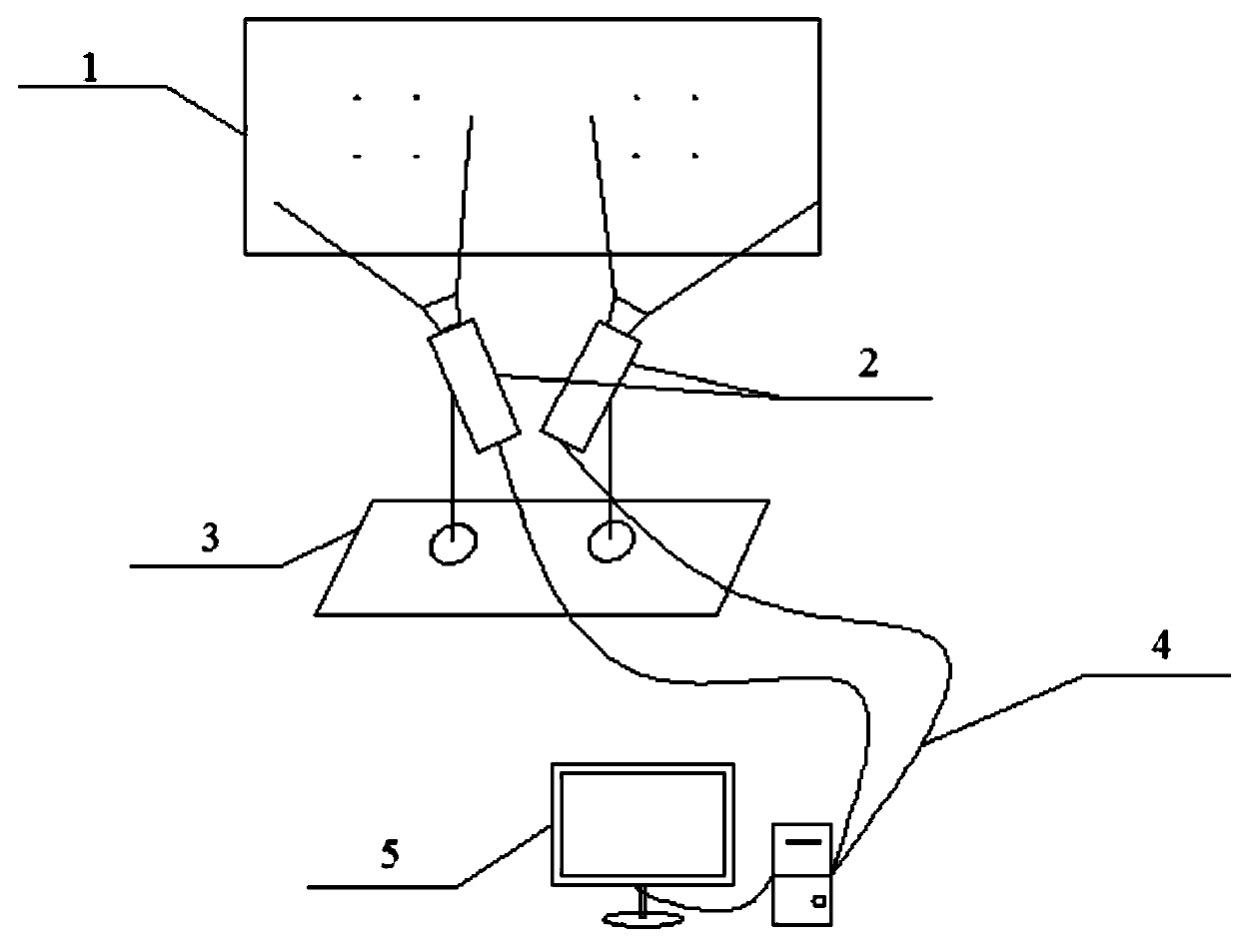 Camera spatial position relation calibration device in multi-camera photographing measurement system