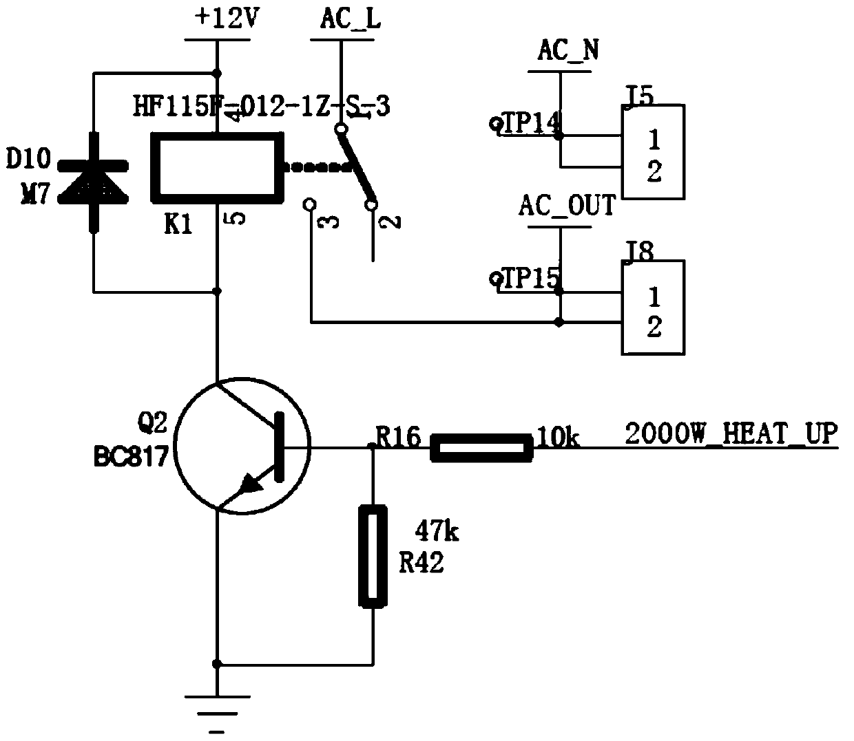 A steam boiler control circuit