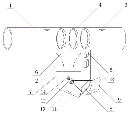 Blowing-carding unit pipe foreign matter removing and door automatic opening and closing apparatus