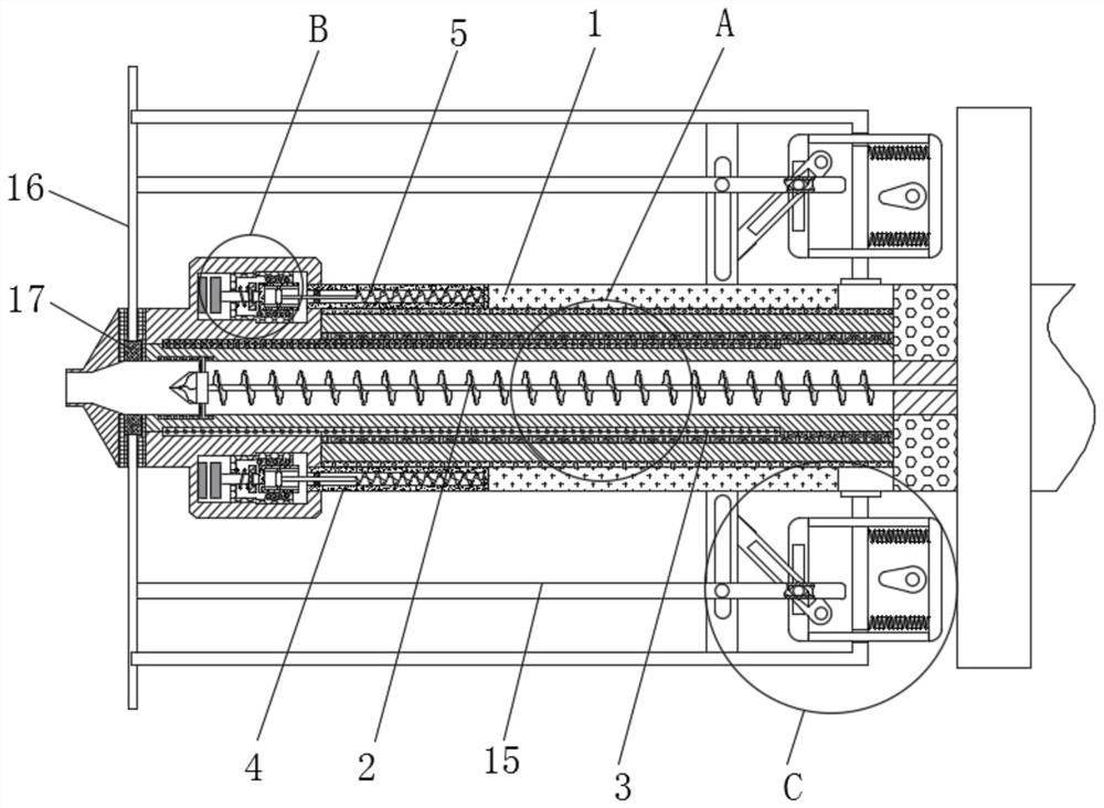 Intelligent preheating temperature-control auxiliary device of plastic injection molding machine