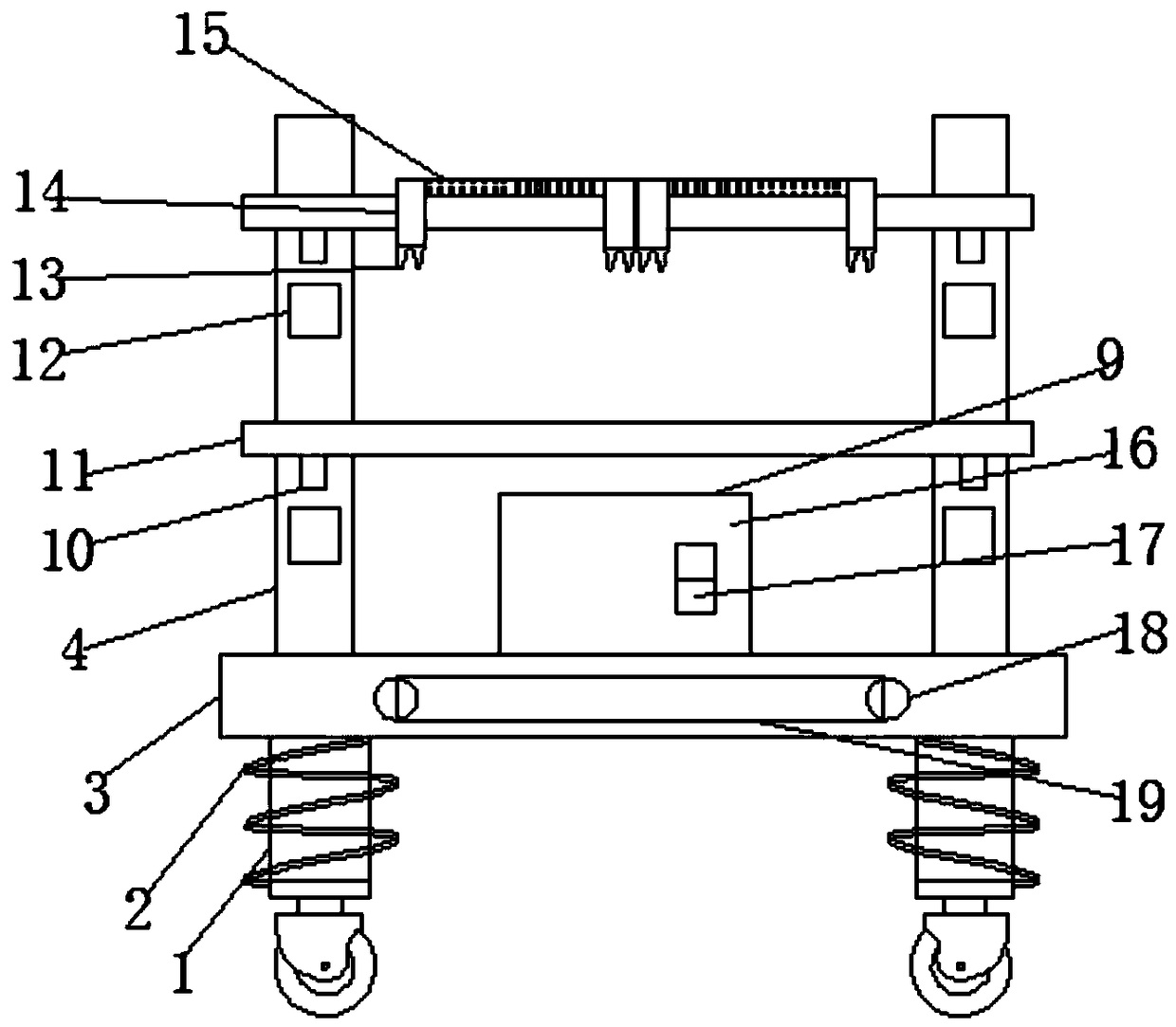 Indoor decoration frame with height being convenient to adjust