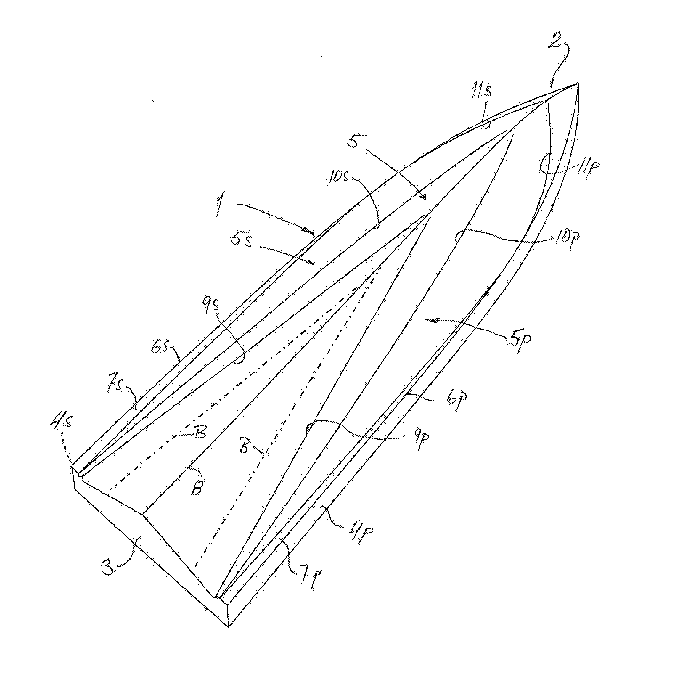 A watercraft vessel with a planing hull