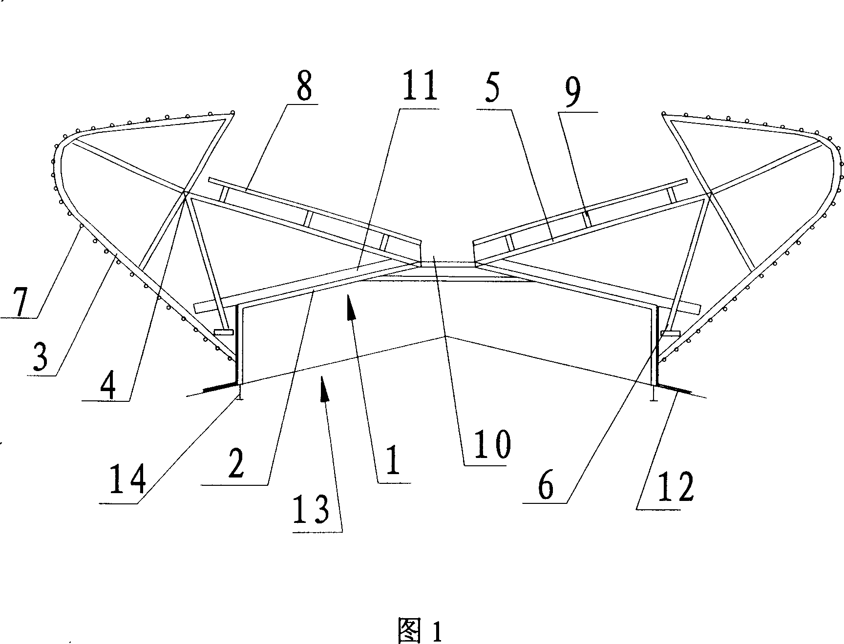 Pincer type arcuate ventilator