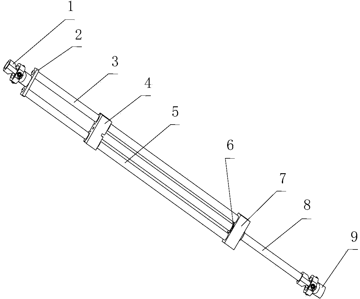 Large telescopic double-cross joint rotation shaft of parallel robot