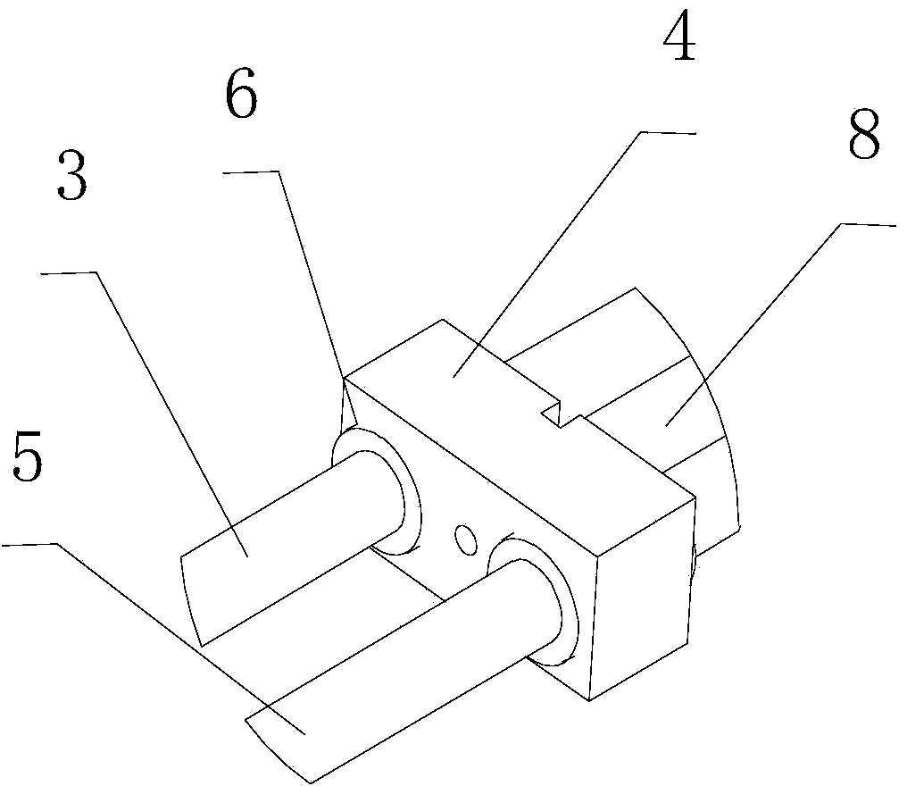 Large telescopic double-cross joint rotation shaft of parallel robot