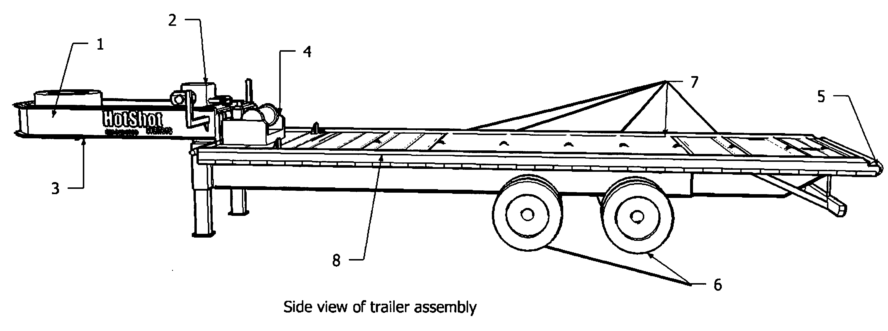 Tilting Flatbed Trailer for Loading, Transporting, Unloading and Placement of Heavy Field Equipment