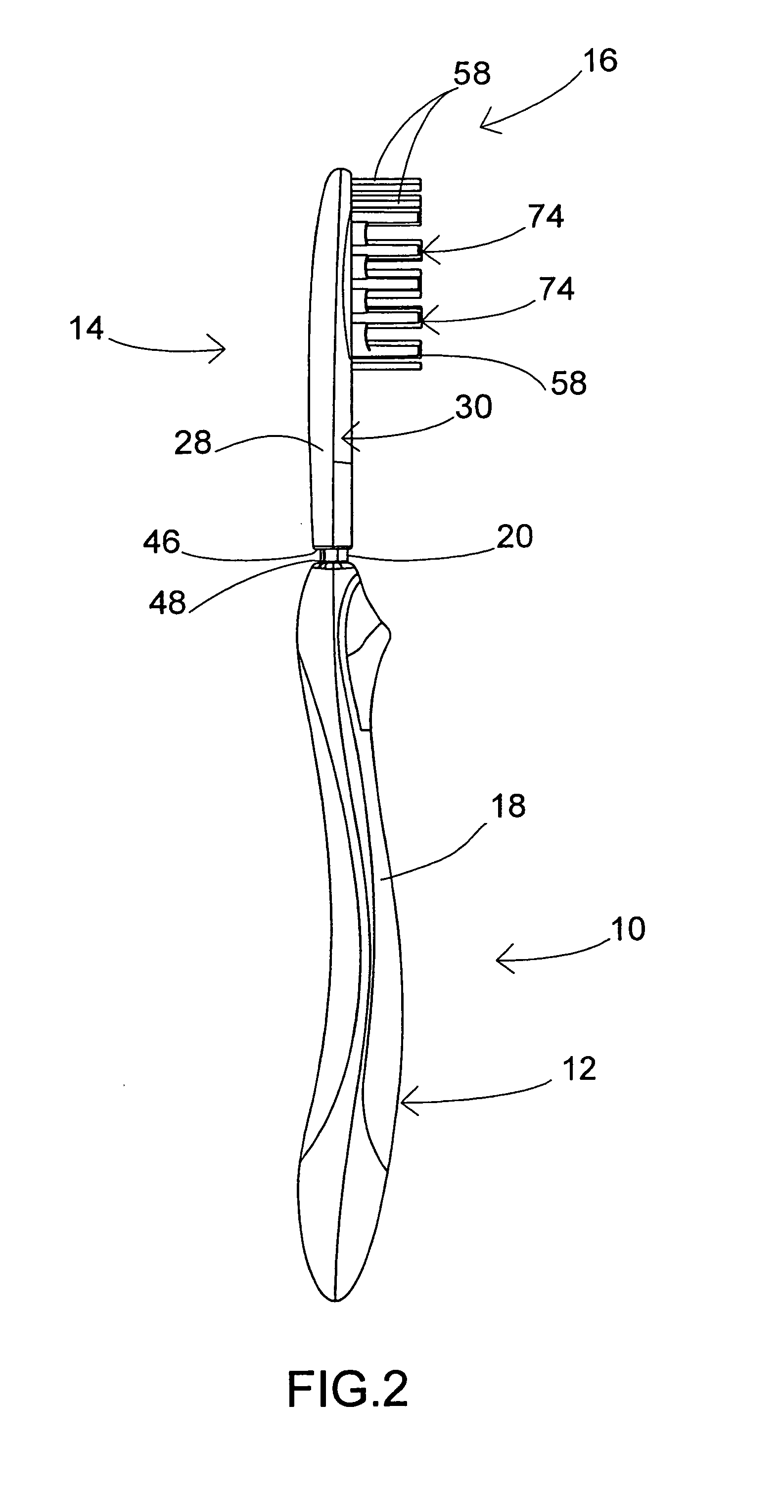 Manual toothbrush with movable head