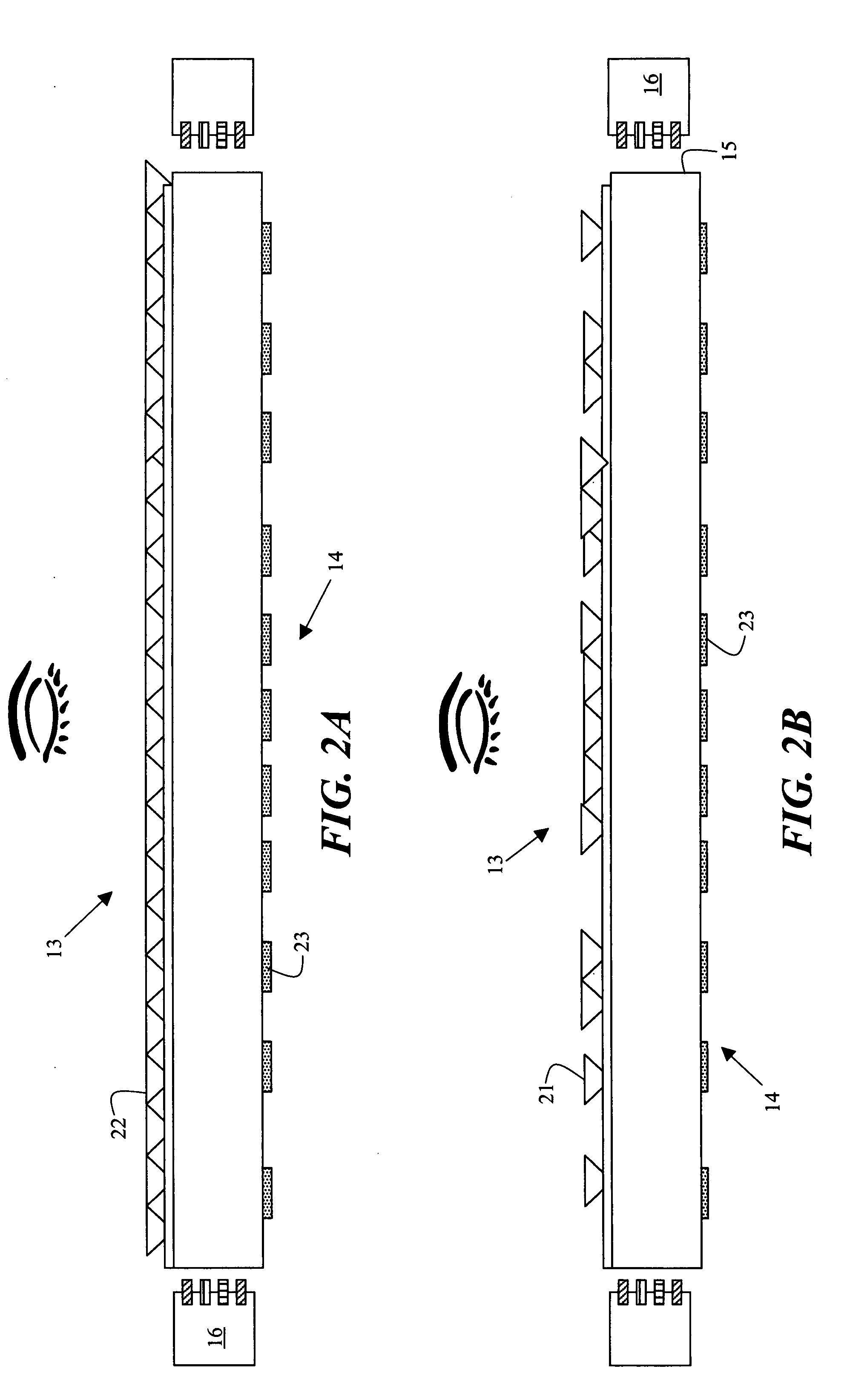 Elongated illuminators configuration for LCD displays