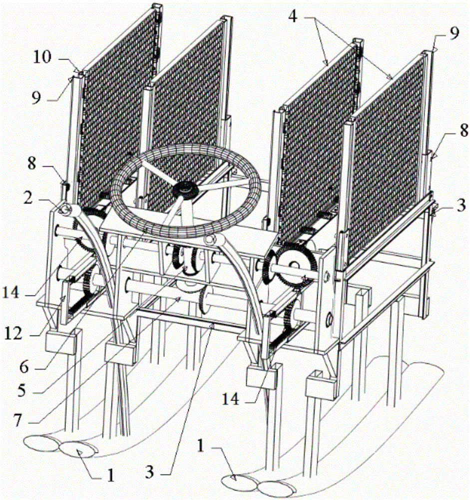 An array rice seedling machine