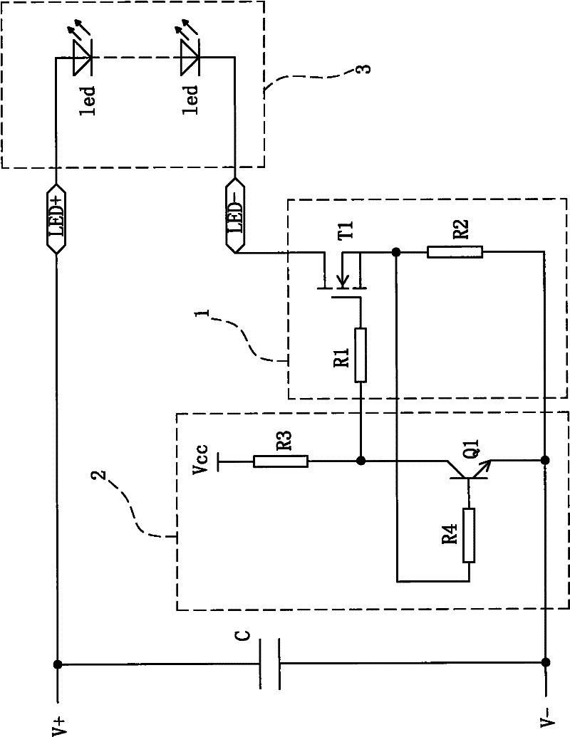 Protection circuit for preventing LED from impact