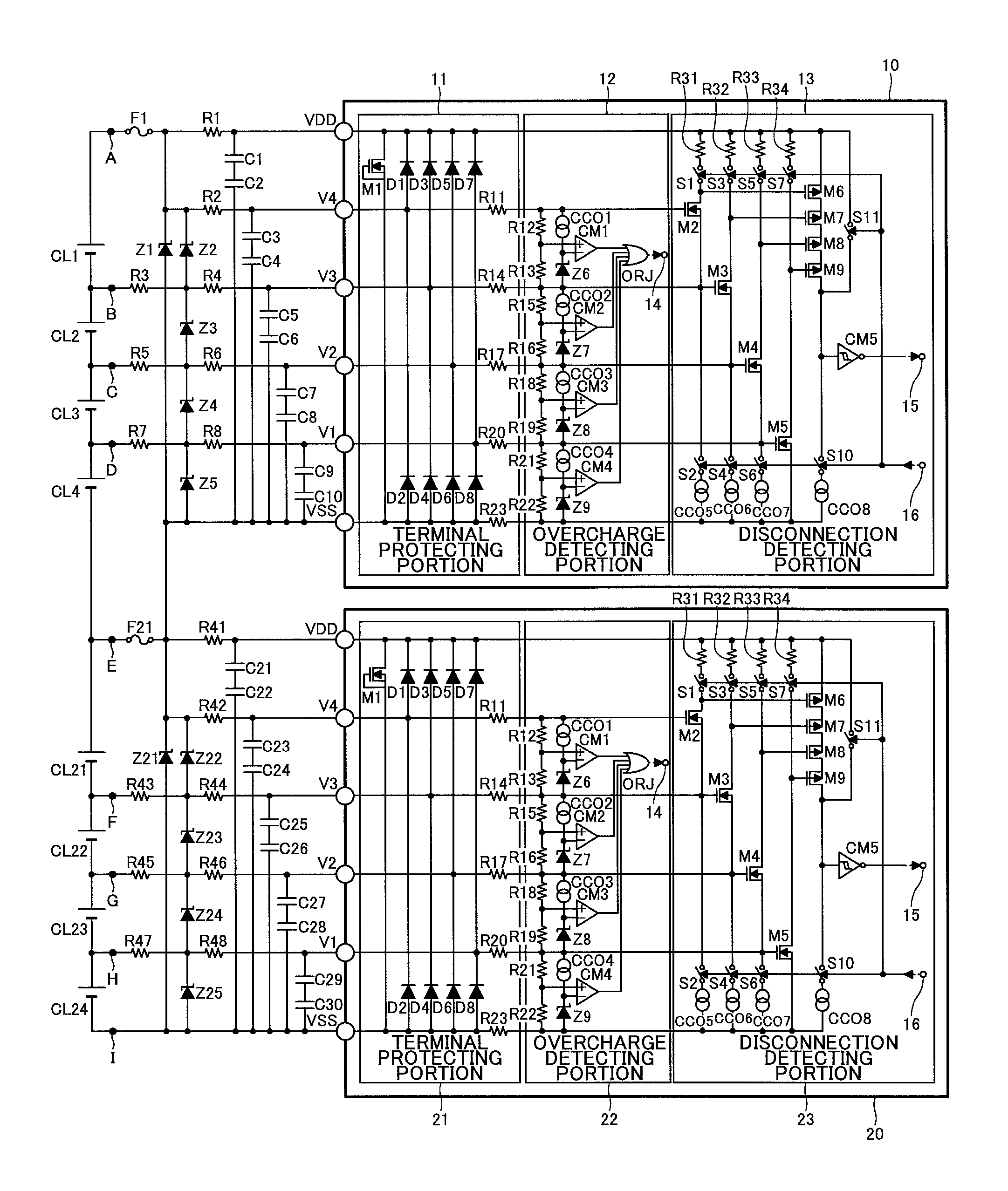 Protection IC and method of monitoring a battery voltage