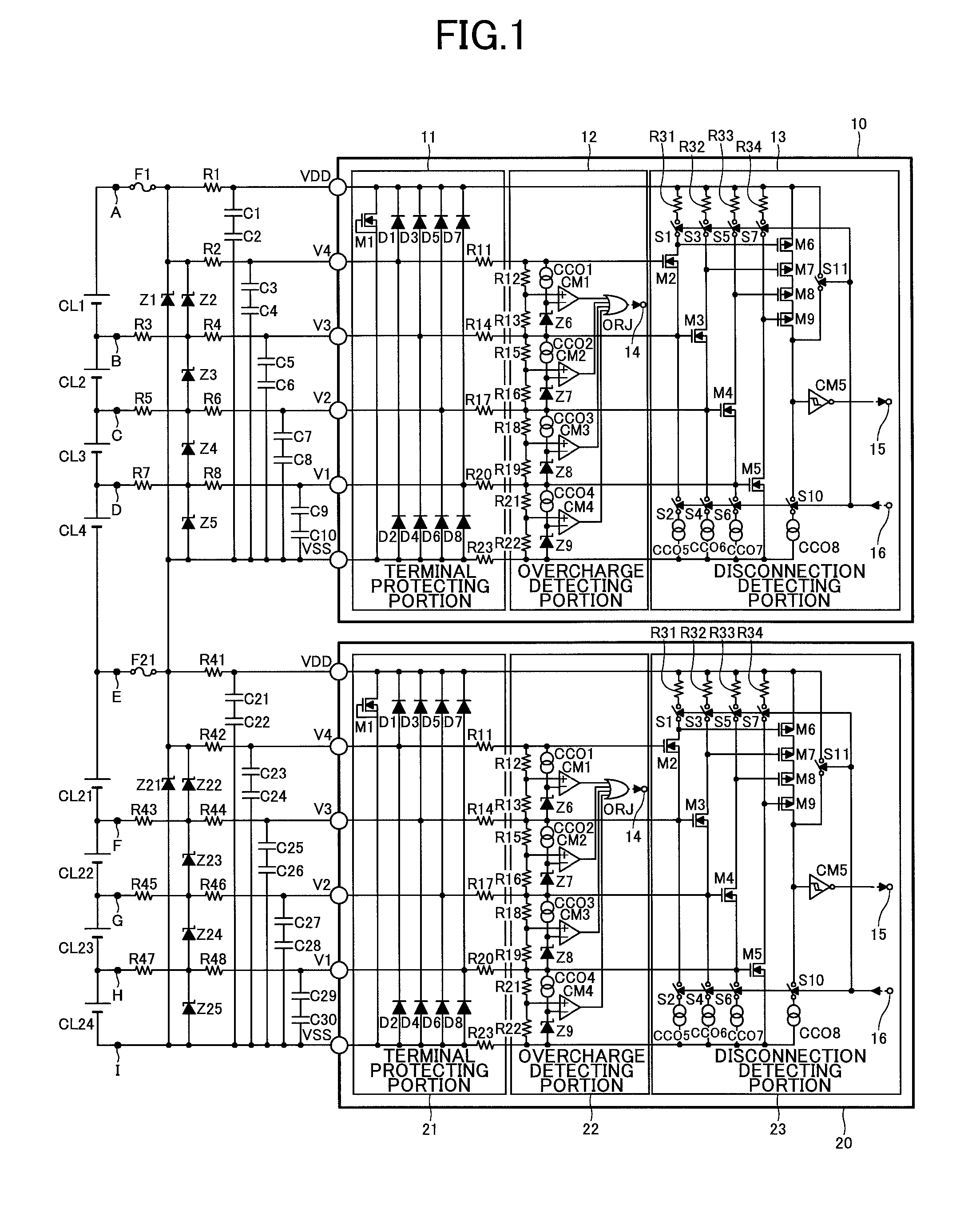 Protection IC and method of monitoring a battery voltage