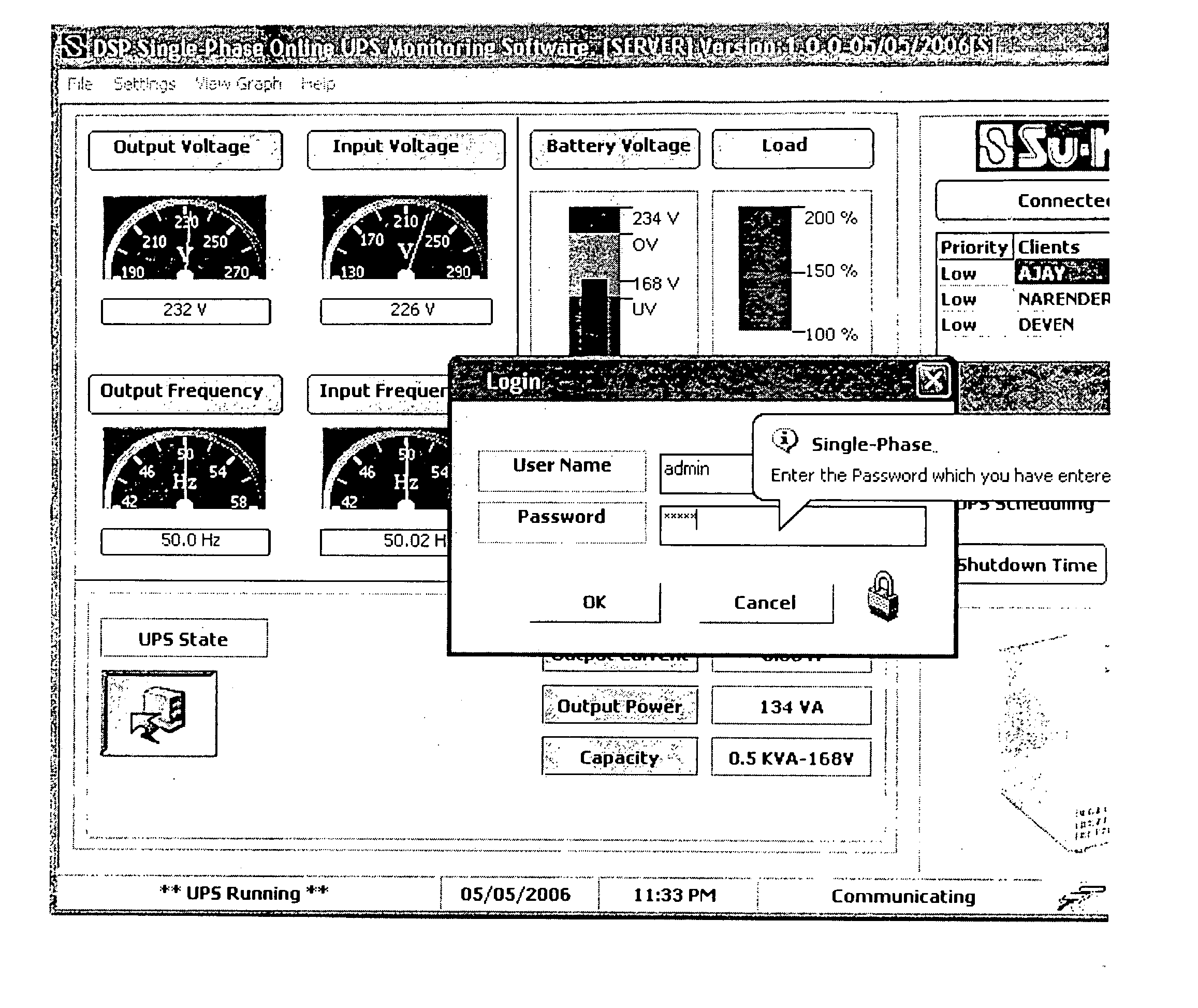 UPS monitoring and controlling software embedded into a DSP-based online UPS equipment