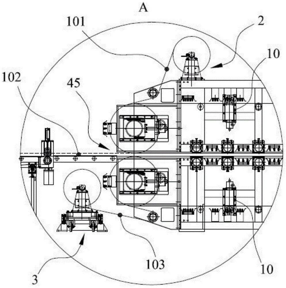 Thermoplastic flat continuous rolling production system and production method