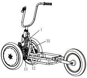 Partial pendulum and steering mechanism for partial pendulum form vehicle