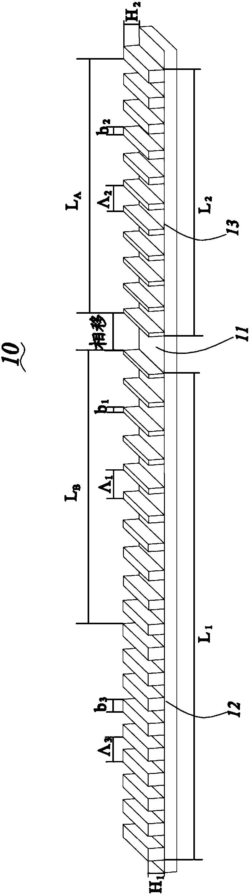 Asymmetric phase shift grating and DFB semiconductor laser