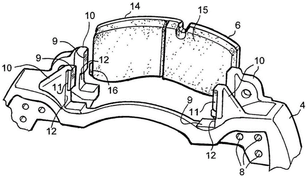 Disc brake pad mounting and retention system and method