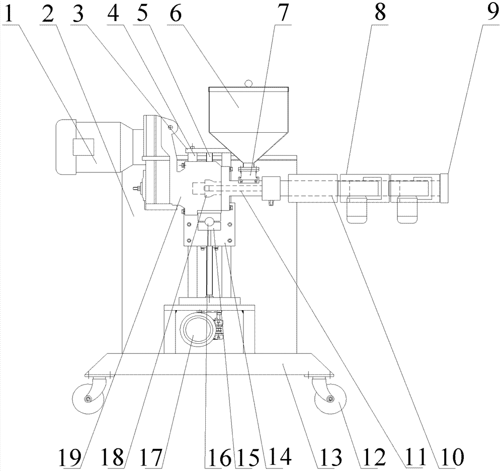 Single-screw-rod co-extrusion machine for machining section material