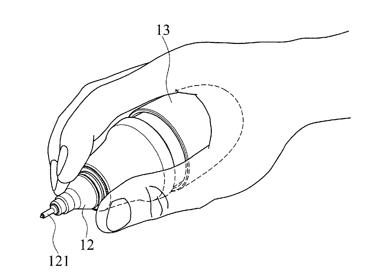 Palm-pressing text correction apparatus