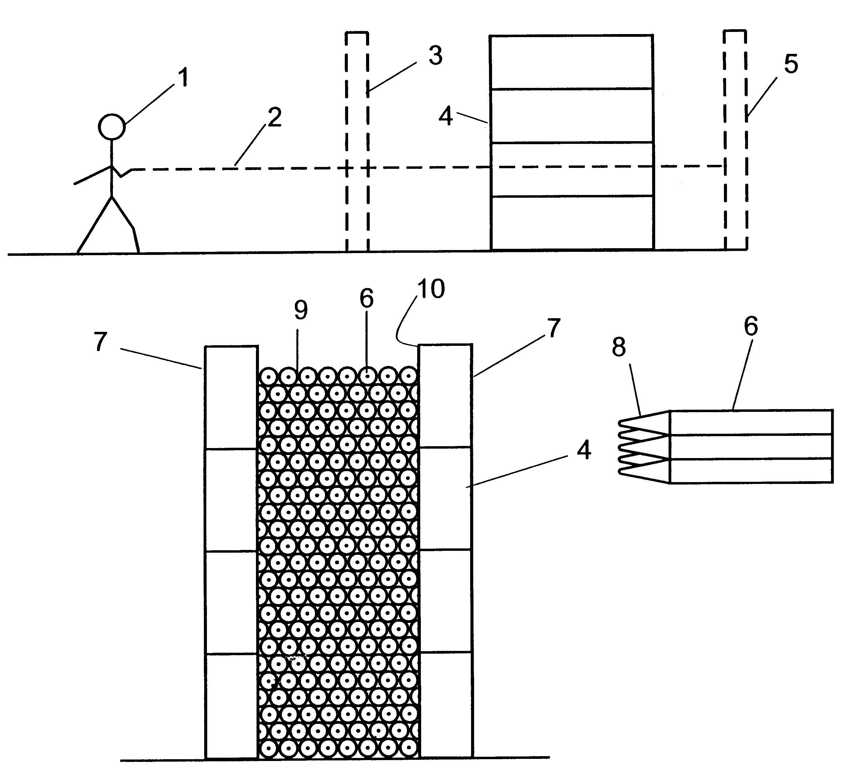 Durable system for controlling the disposition of expended munitions fired at a target positioned close to the shooter