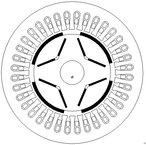 Surface-mounted-built-in bearingless permanent magnet synchronous motor based on combined magnetic poles