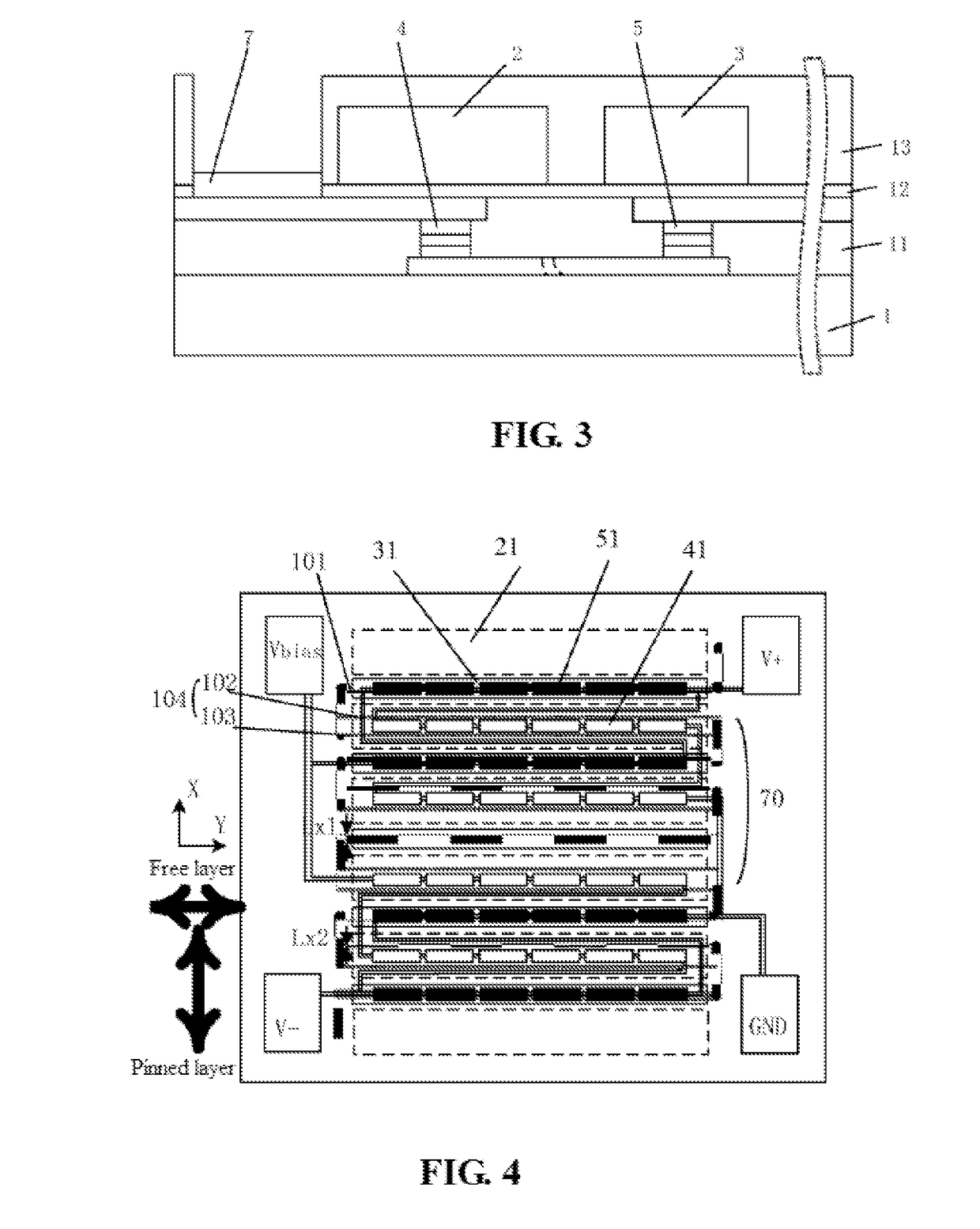 Single-chip high-magnetic-field x-axis linear magnetoresistive sensor with calibration and initialization coil