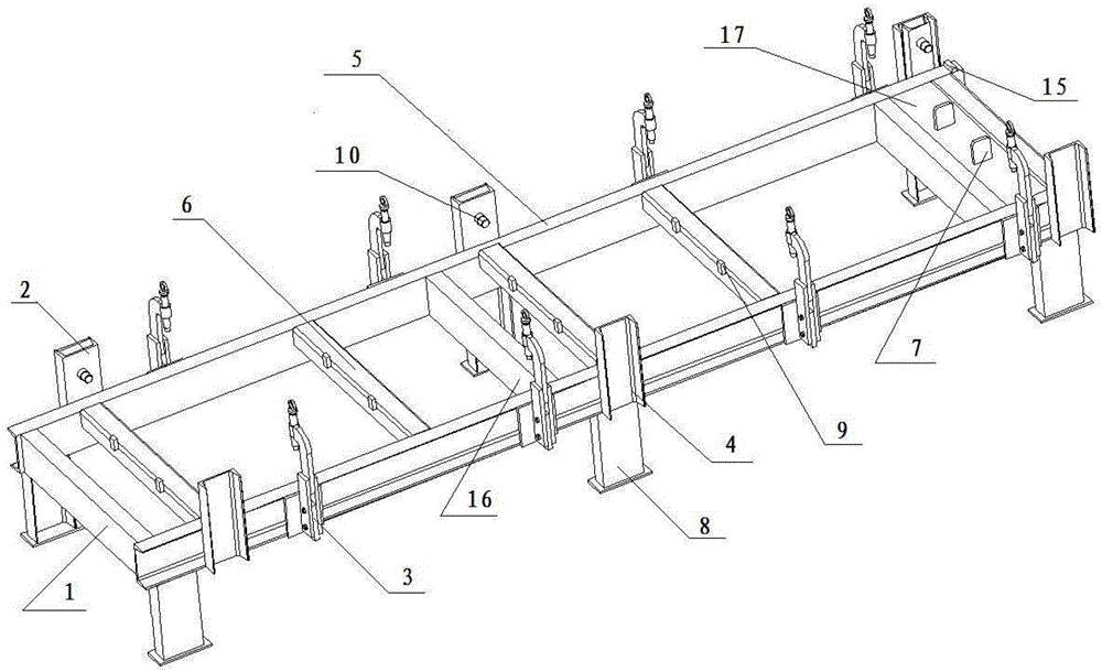 Carriage longitudinal beam tailor welding tool