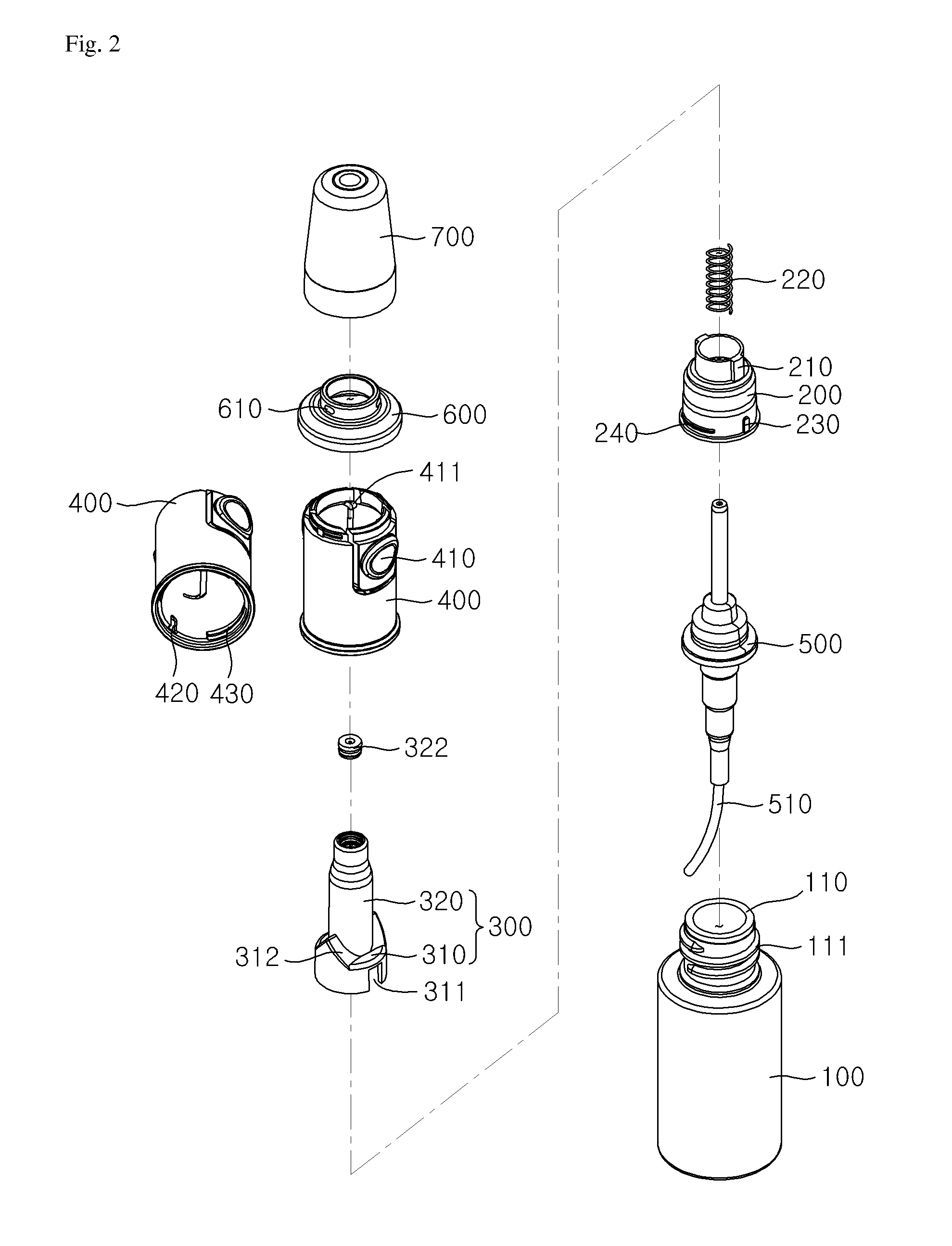 Washing water spraying vessel for nasal cavity cleaner