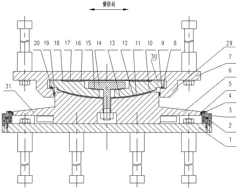 Shock-absorption tension-compression ball type support capable of preventing beam falling