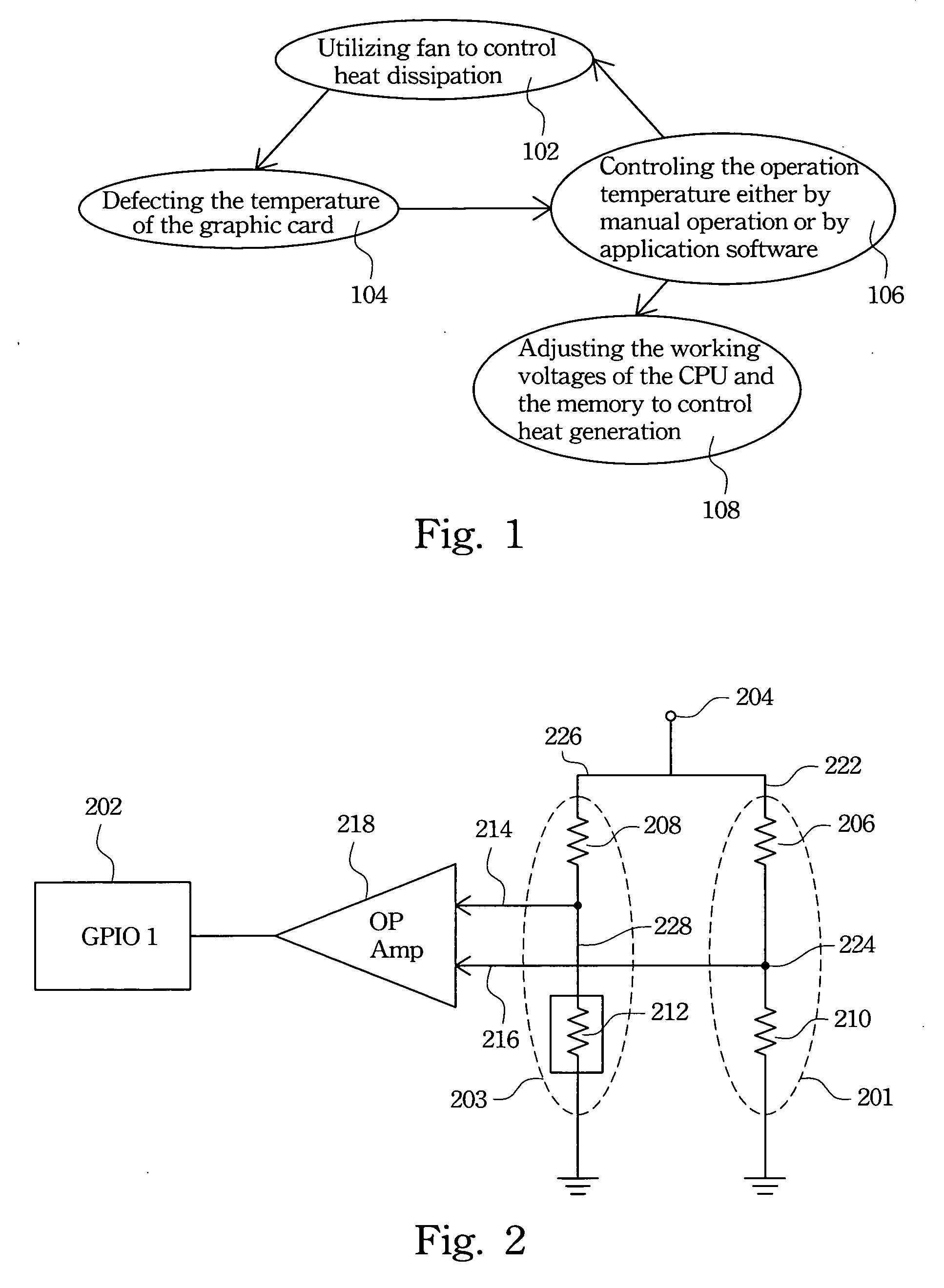 Temperature-detecting and control circuit