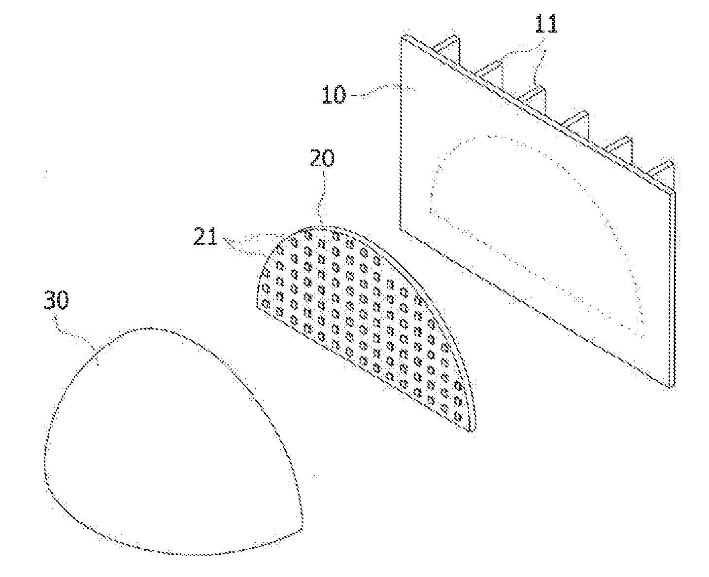 LED lighting apparatus having an adjustable light distribution