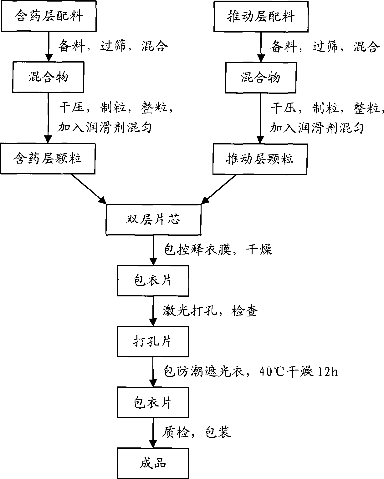 Huperzine A double-layer osmotic pump controlled release tablets and preparation method thereof