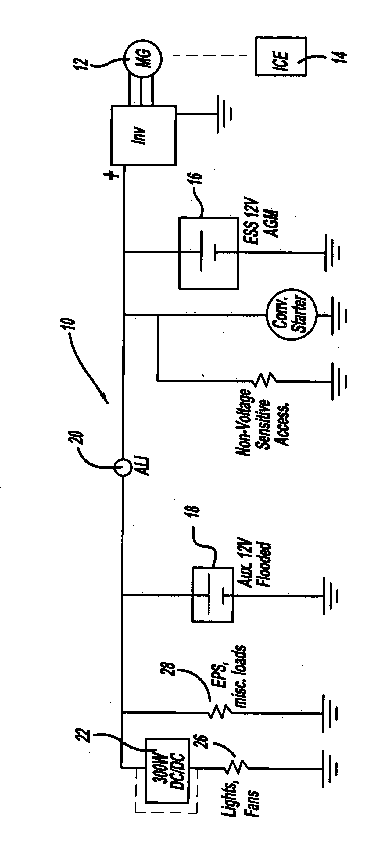 Electric power control system for a hybrid vehicle