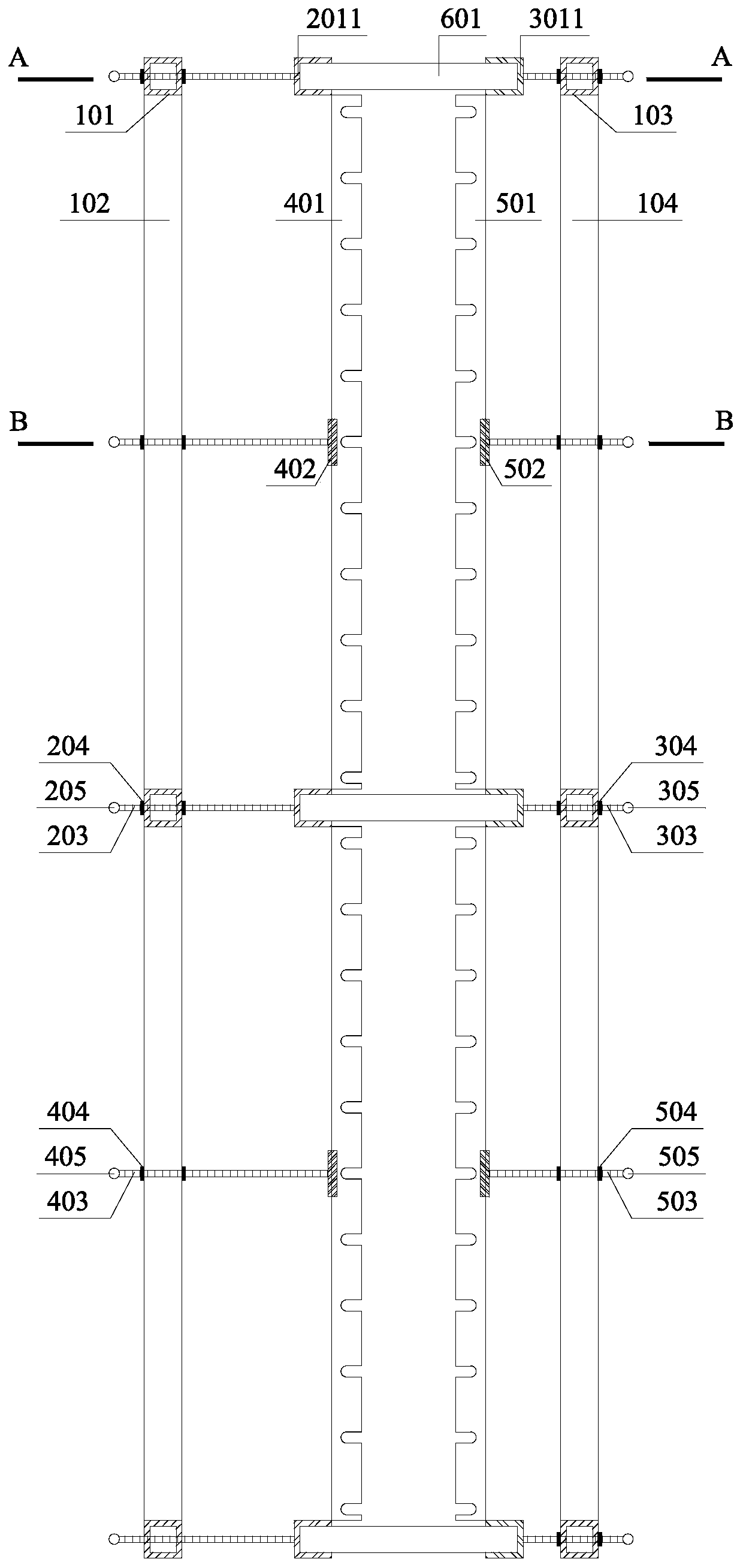 Manufacturing method of prefabricated assembled deep-arc wave-proof wall