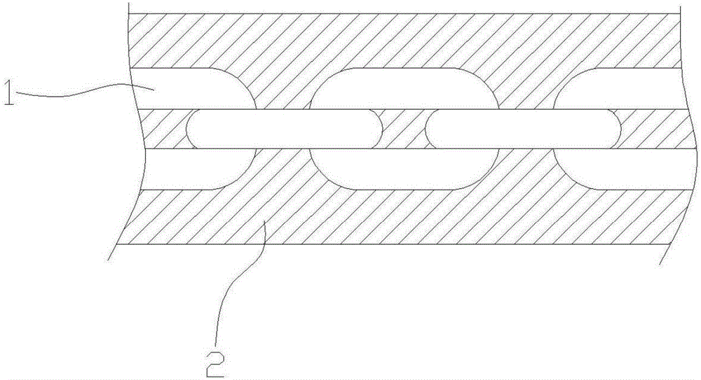 Wide-body elevator balance compensation chain and production process thereof