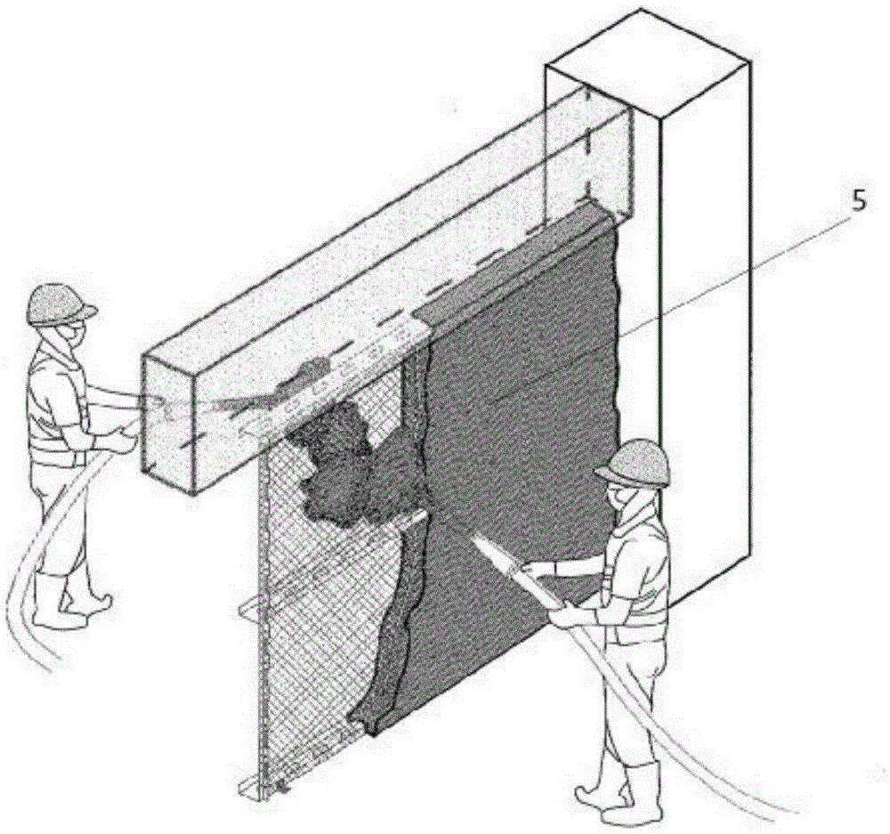 Structured injection wall and construction process thereof