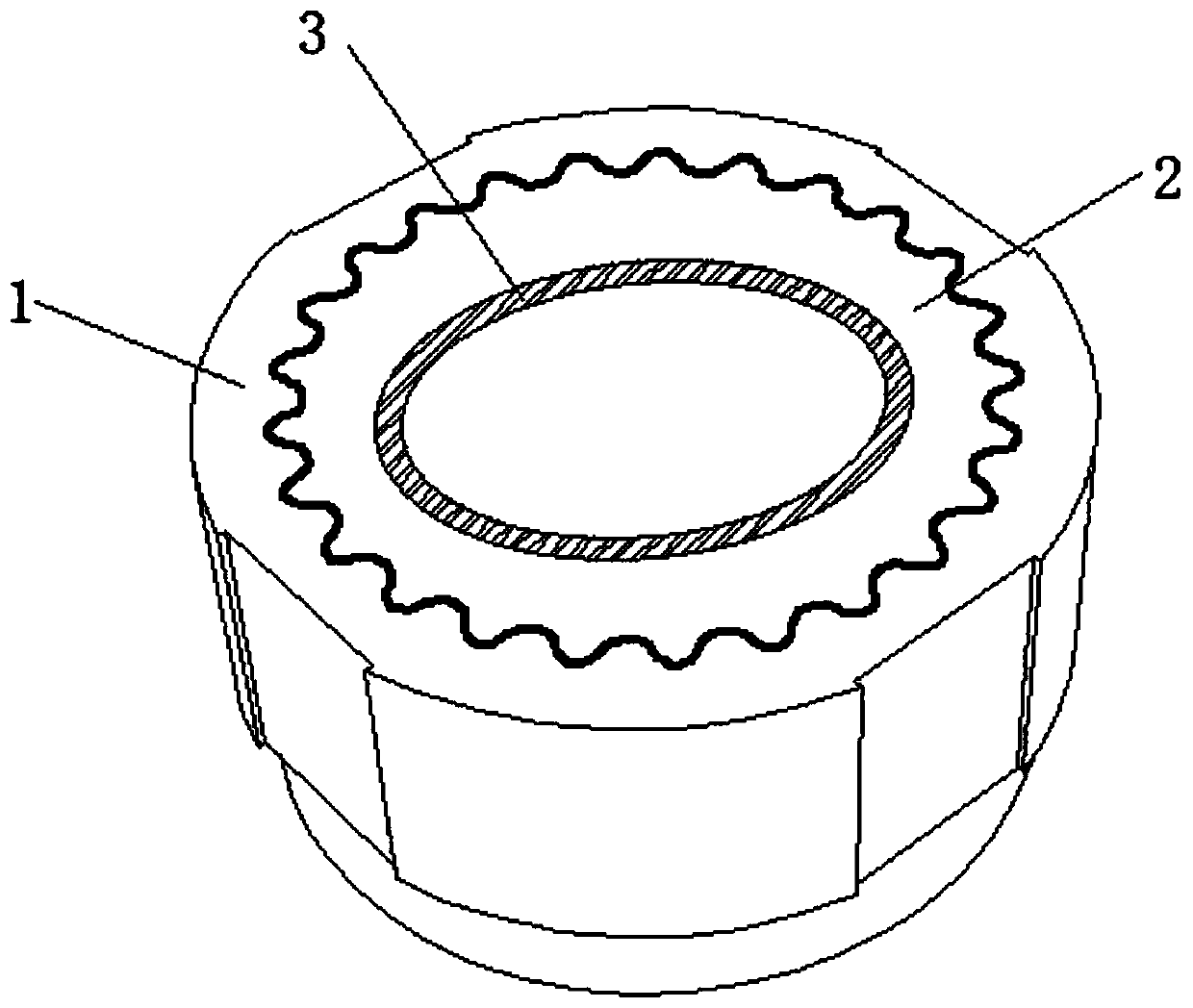 Special-shaped gear with inner shaping layer and machining process thereof